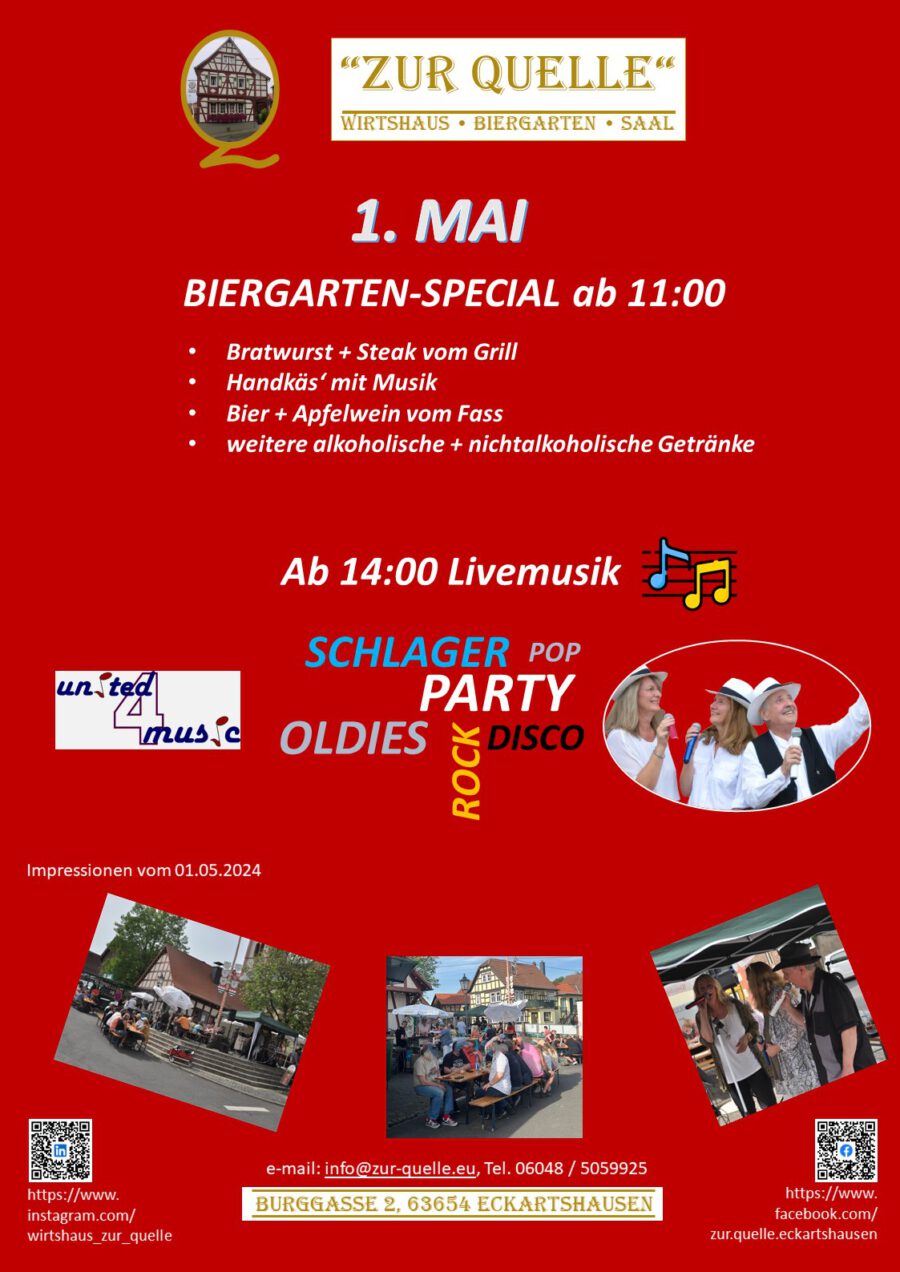 1. Mai Biergarten-Special