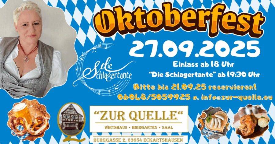 Oktoberfest am 27.09.2025 in unserem Saal